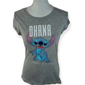 DISNEY STITCH OHANA GRAY T-SHIRT SZ.L EUC
